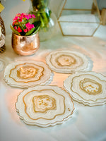 Pearl White Geode Coasters