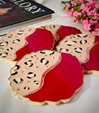 Cranberry & Leopard Coasters